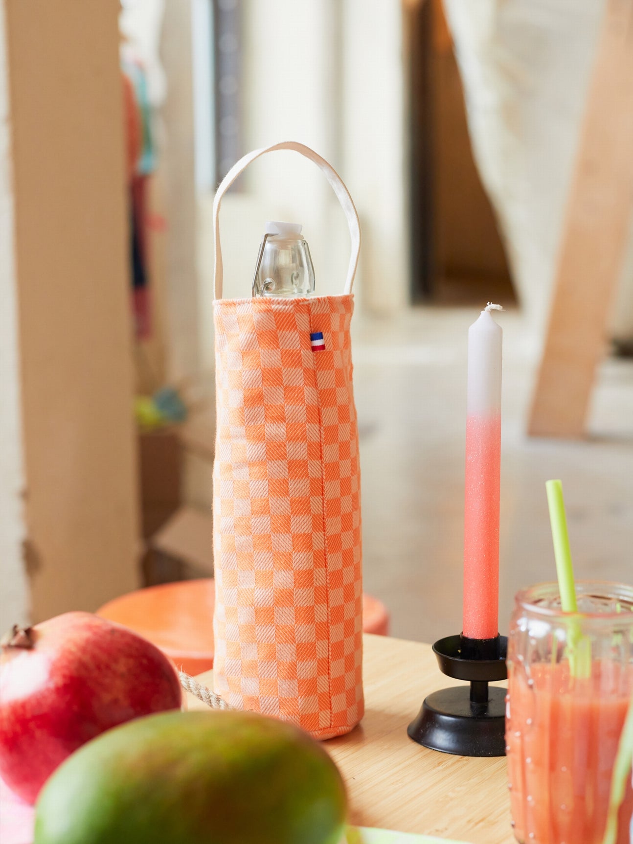 MICHEL PORTE BOUTEILLE ORANGE FLUO